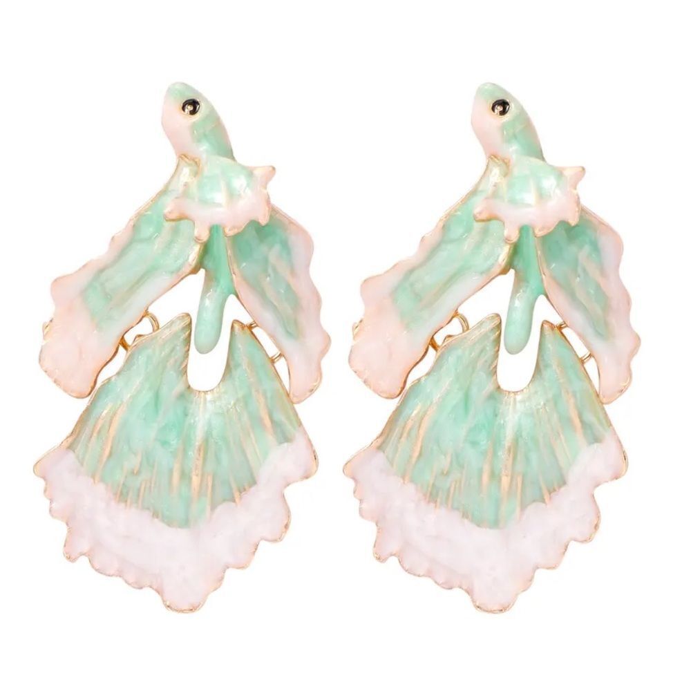 Fish dangle earrings #1243